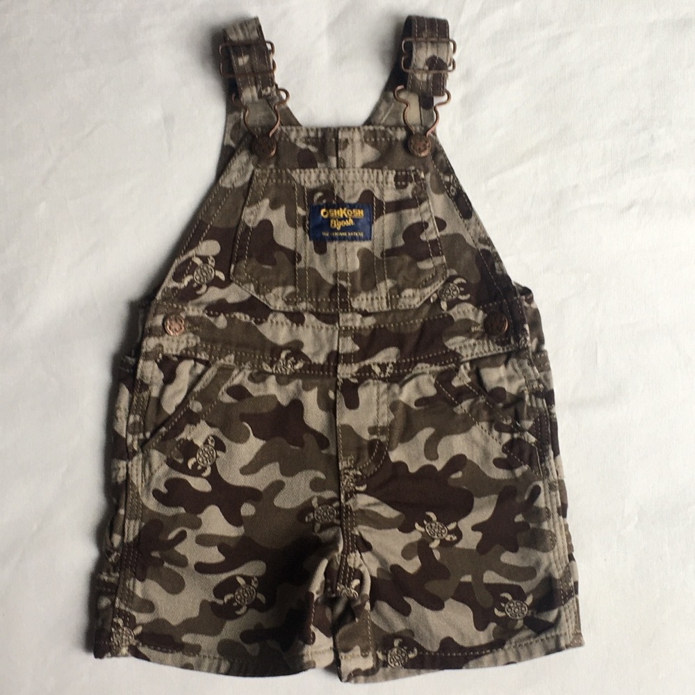 Camouflage overalls size 6 months shirts Osh Kosh